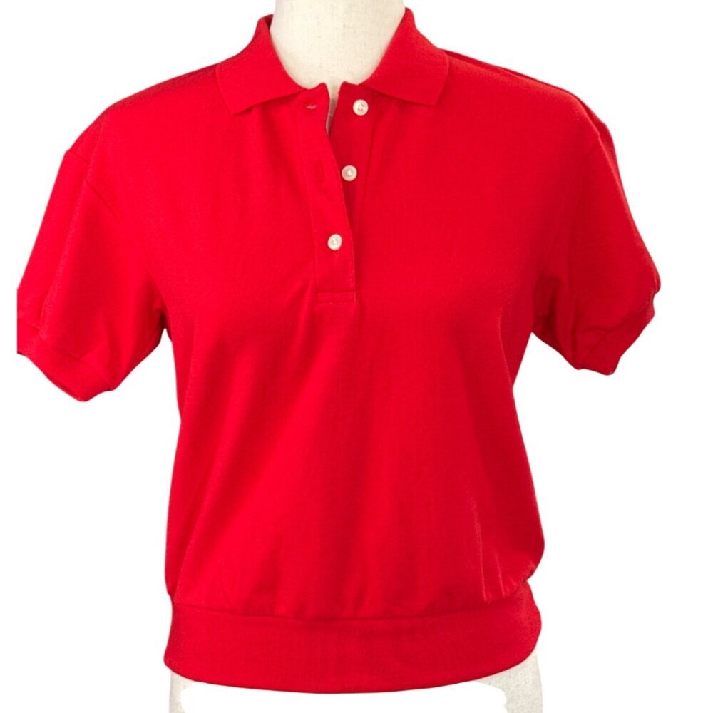 Everlane Womens Cotton Polo Shirt~Size XXS~Red Short Sleeve Top NWT L14 59